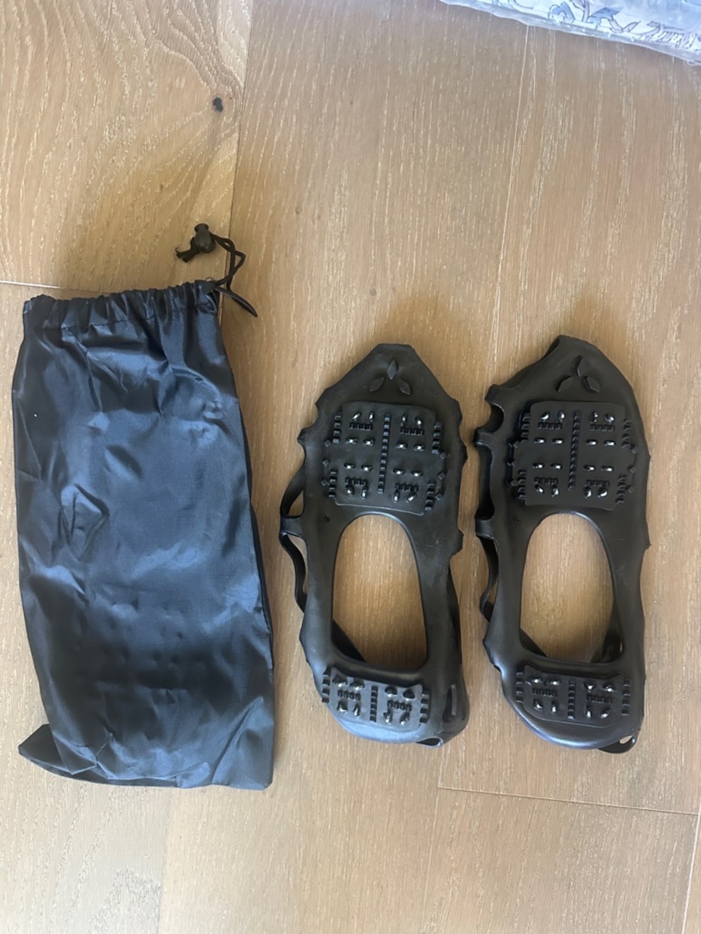 Men's Black Traction Ice Grips for Shoes - Slip-Resistant Overshoes